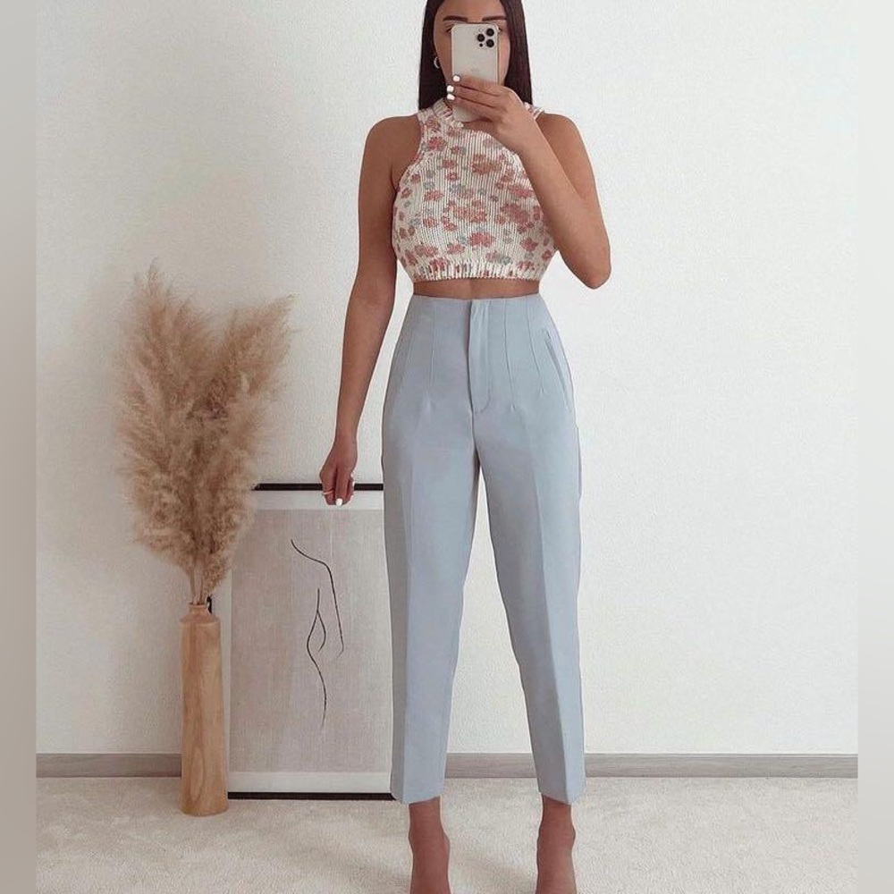 ZARA WOMAN New With Tag HIGH-WAISTED PANTS TROUSERS